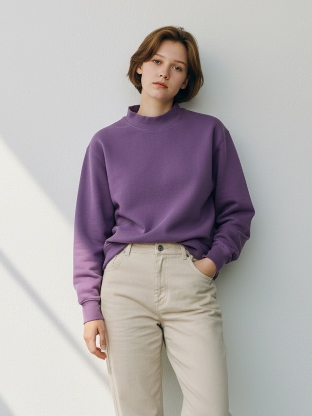 Zara Purple Sweatshirt Women's Size Large